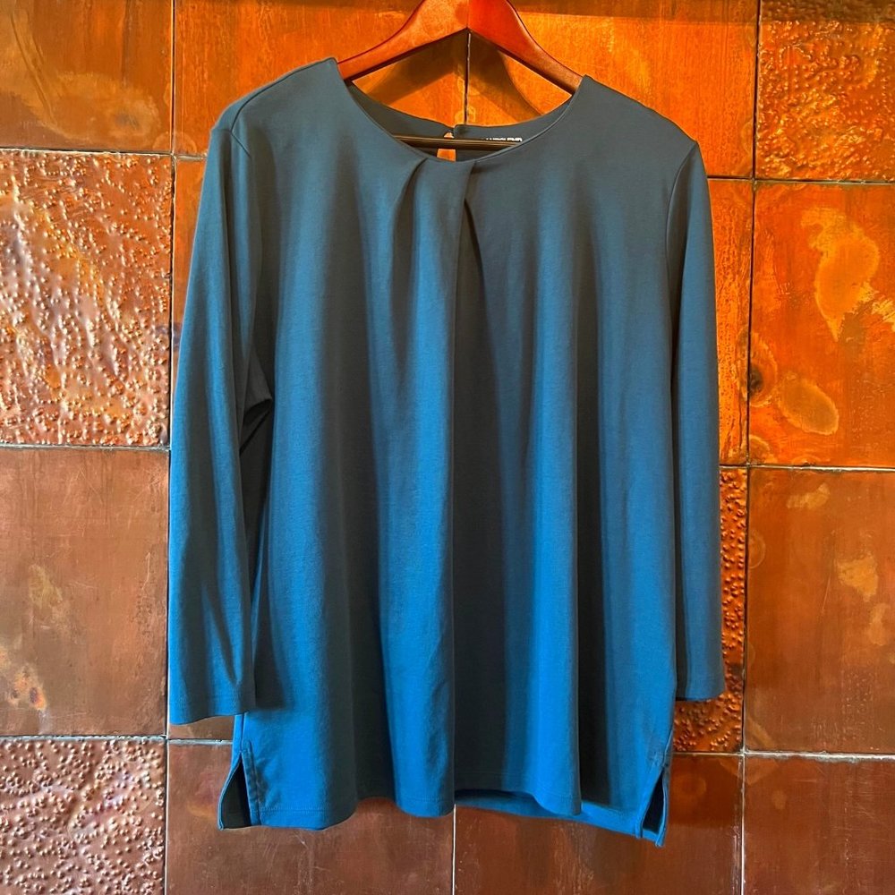 Lands' End Knit Top * 3/4 Sleeve * Teal * XL